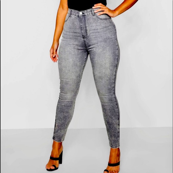 Boohoo Plus Denim - Plus Size Acid Wash Jeggings